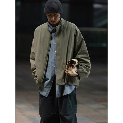 【日系复古】Ander Jurnal水洗军绿色立领拉链行政夹克外套男上衣