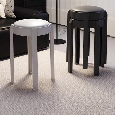 A minimalist and casual stool that can be stacked for easy s