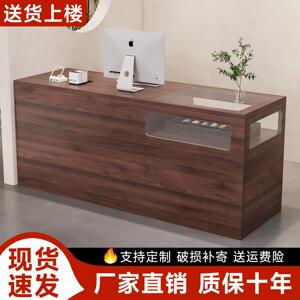 服装店收银台小型吧台中古风女装店铺美容院前台接待台简约带玻璃