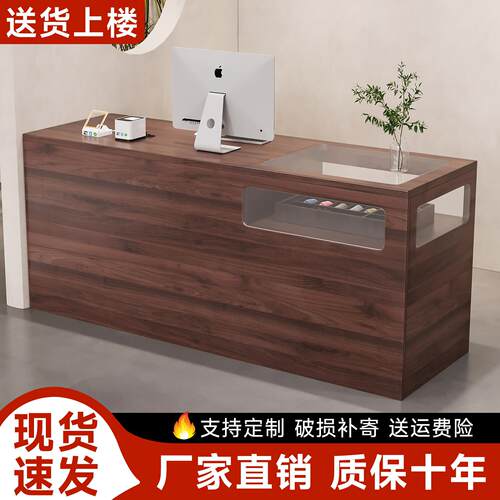 服装店收银台小型吧台中古风女装店铺美容院前台接待台简约带玻璃