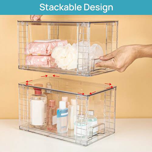 Large Stackable Storage Drawers Acrylic Undersink Organizers
