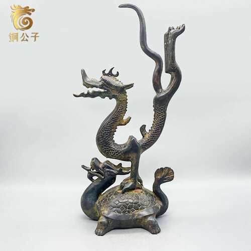 仿古青铜器龙龟工艺品动物造型吉祥如意摆件古玩铜器直销