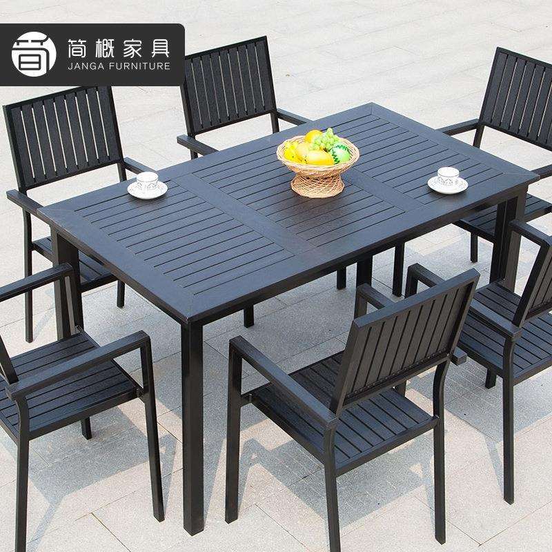 简约户22-12-16外塑木用桌庭院公园花椅园餐桌椅室外休闲座椅组阳
