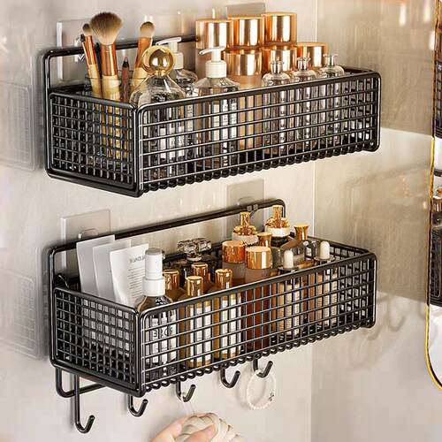 Bathroom storage rack, wall-mounted organizer for dormitory