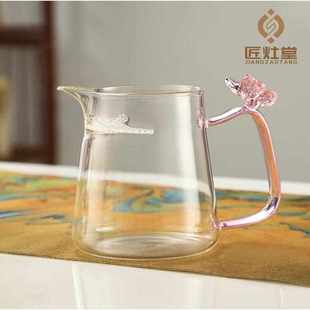 匠造堂加厚耐热玻璃月牙公道杯高硼硅过滤家用蝴蝶煮茶器茶海茶具