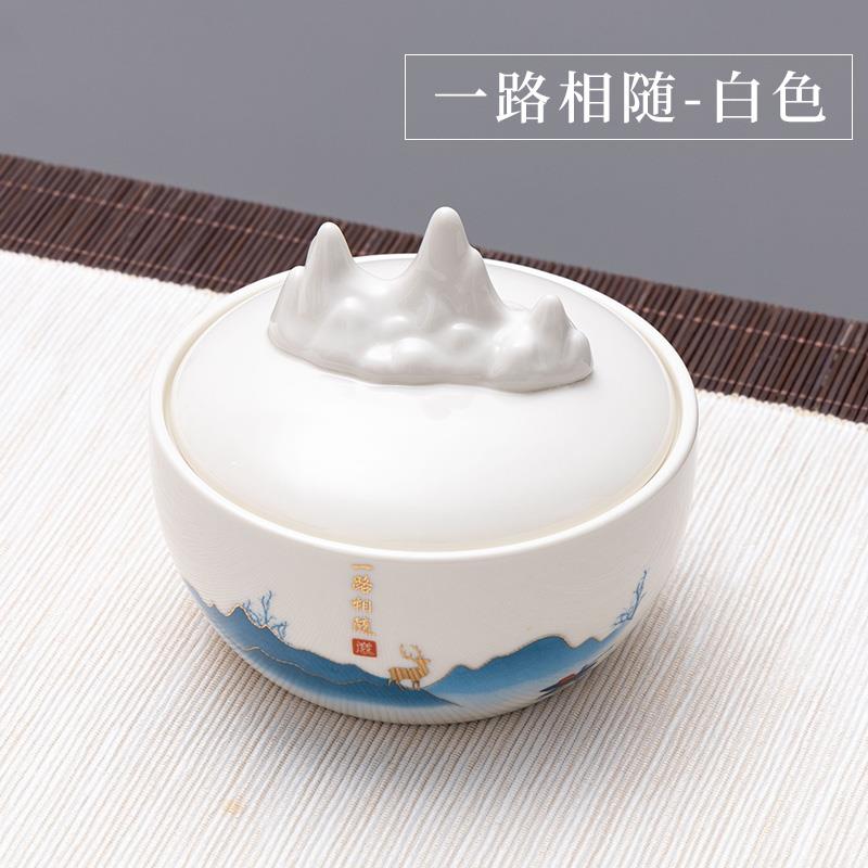 高档带盖火锅砚陶瓷保湿墨碟干墨书法专用不干笔墨池台毛笔墨蝶不