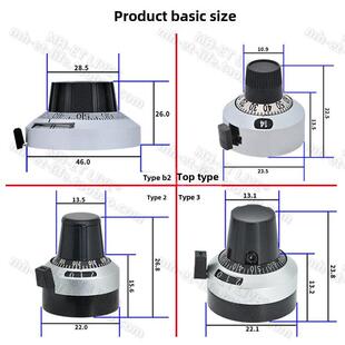 精密数字刻度旋钮盖锁4Mm6.35Mm孔径多转电位器帽B2 H-23-6A