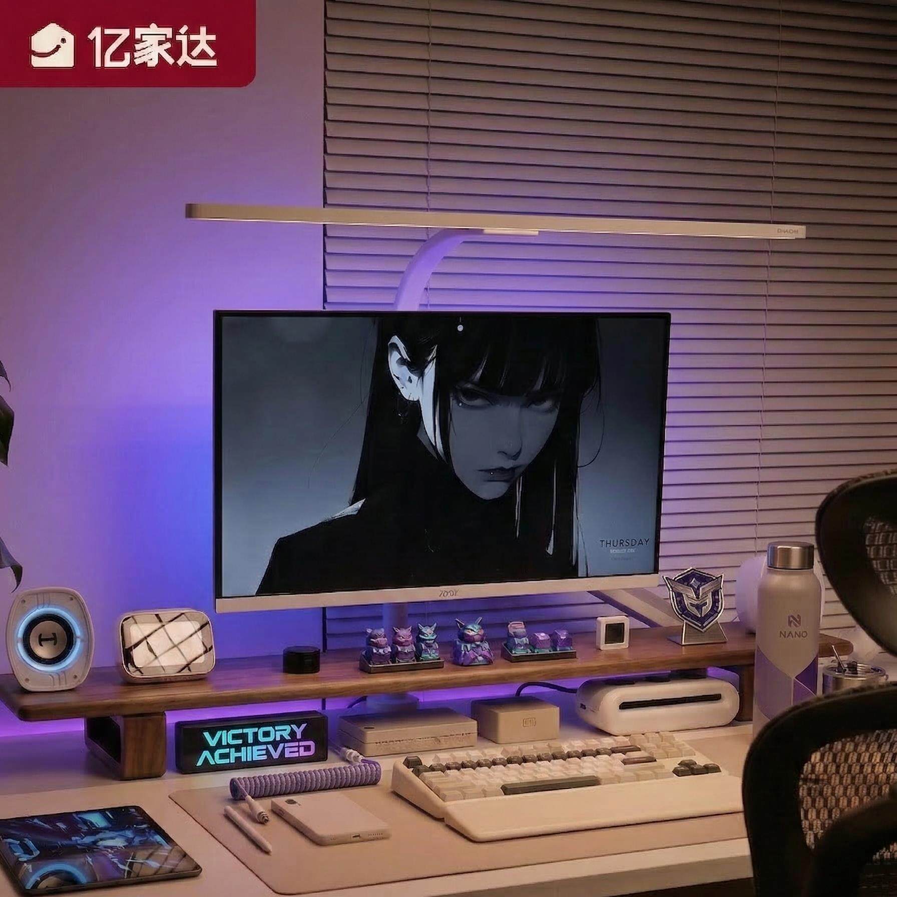 显示器增高架台式电脑桌面改造收纳实木垫高托架桌子办公室置物架