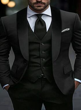 N 87039 Slim Fit Men's Suit Three Piece Set 修身士西装