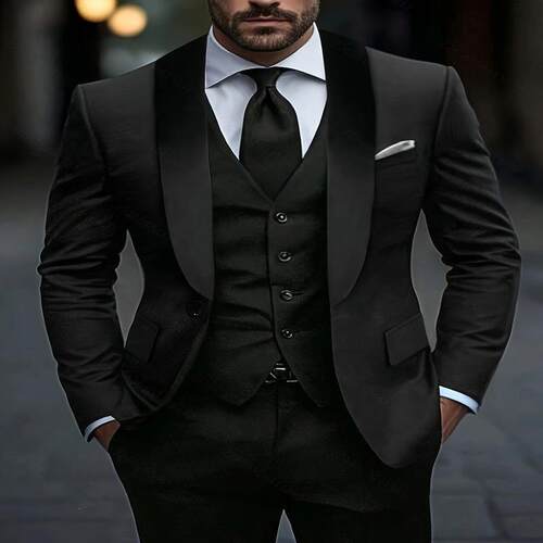 N 87039 Slim Fit Men's Suit Three Piece Set 修身士西装