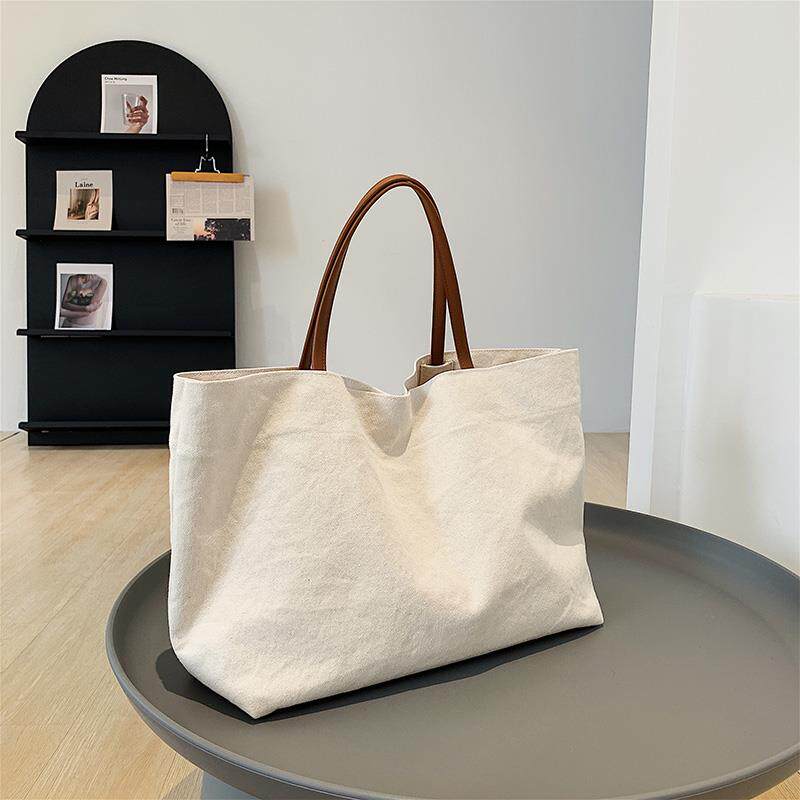 帆布包定做单肩大容量广告宣传环保购物袋diy纯色帆布袋可印制log