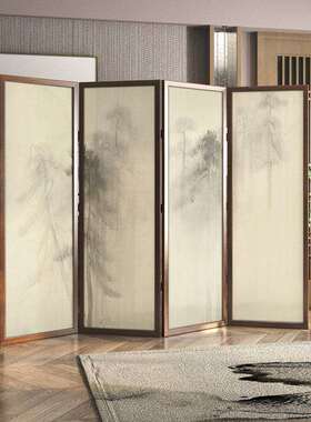 屏风折叠移动隔断客厅书房装饰入户玄关卧室遮挡家用实木中式折屏
