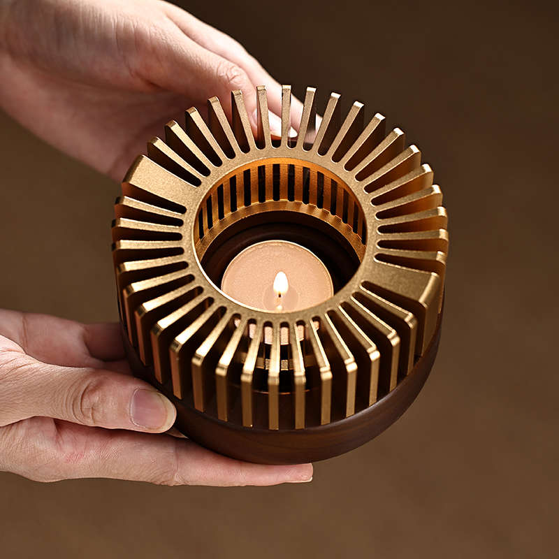 轻奢日式蜡烛温茶炉公道杯茶壶加热保温底座家用酒店小巧暖茶炉