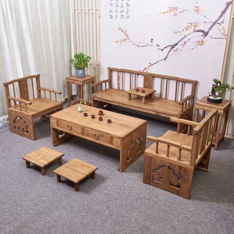 WPY新椅中客式茶茶桌老榆木台茶桌餐桌泡茶台茶艺室办公室会实木