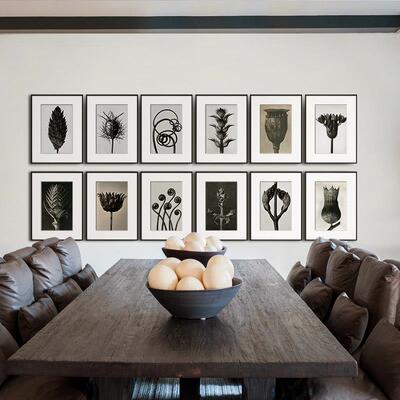 现代装饰画黑白植物摄影客户办公室沙发背景挂画艺术Giclee入口大