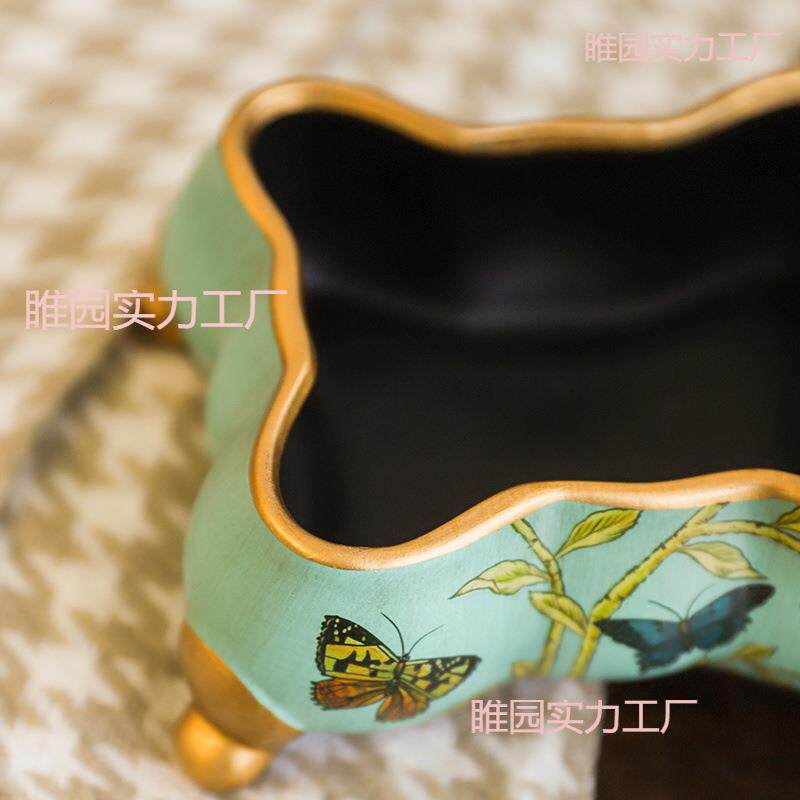 美式陶瓷首饰盒装饰盒摆件耳饰复古创意风梳妆台收纳盒饰品盒