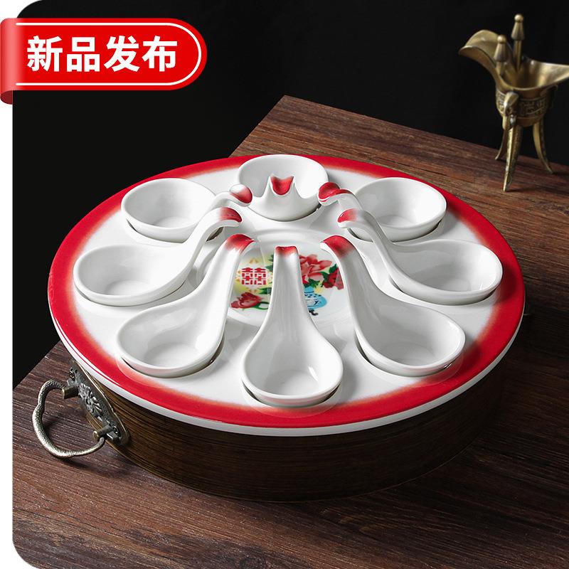 密胺餐具火锅店虾滑专用盘子商用仿瓷餐盘宴会酒宴创意丸子套装盘