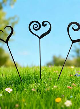 跨境新品乡村风格心形花盆装饰插件，家居和花园装饰铁艺插件