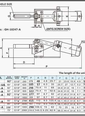 气动式快速夹具CM 夹紧器 机械式夹具气压夹具工装夹具 GH 10247A