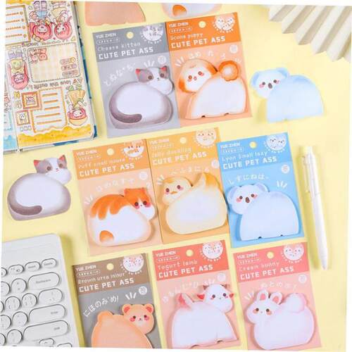 cute animal self adhesive sticky notes便利贴卡通 memo留言纸