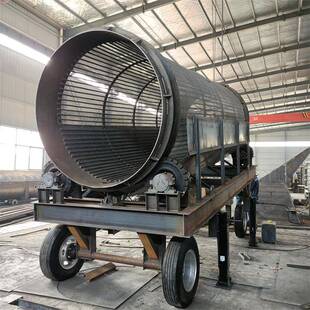 大型可移动圆筒筛工地筛沙筛石设备小型全自动无轴滚筒筛砂机
