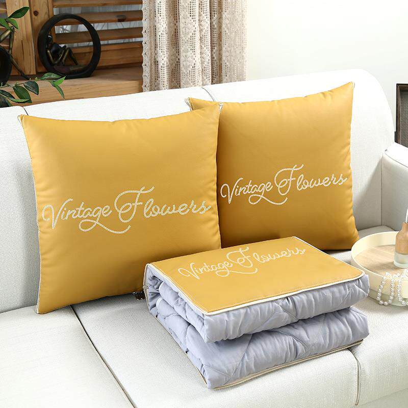 科技布抱枕被子车载午睡两用二合一办公室午休加厚可折叠毯子靠枕