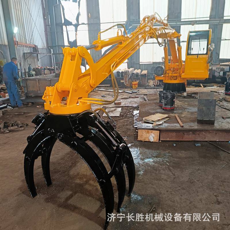 抓钢机电动液压抓木机厂家固定式夹木机厂房库房上料抓料机