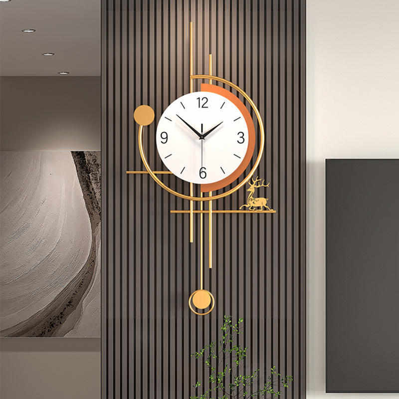 钟表挂钟客厅2024新款轻奢网红创意简约现代大气家用装饰挂墙时钟