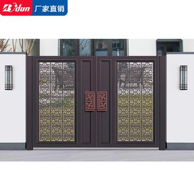 别墅大门住宅花园铝艺大门智能密码遥控电动平开庭院门工厂直销
