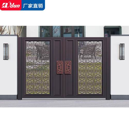 别墅大门住宅花园铝艺大门智能密码遥控电动平开庭院门工厂直销