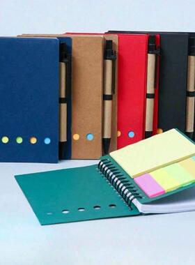 4-Pack Spiral Notebook Set-Pocket Notepad with Pen Loop,Stic