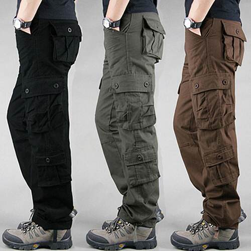 3D pocket outdoor multi pocket work pants for men, long