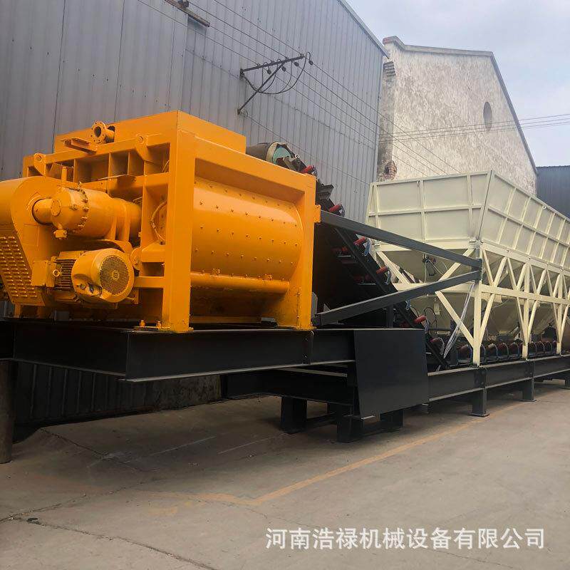 建筑免基础水泥搅拌站工程可移动式混凝土搅拌机工地商砼移动站