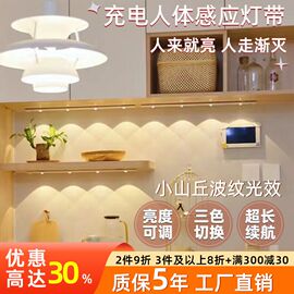 小山丘充电人体感应灯带无线自粘酒柜展示柜餐边柜led灯条免接线