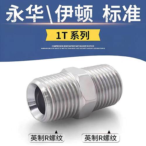 1T/1N接头液压油直通英锥管外螺纹变径对丝BSPT螺纹ZG/NPT