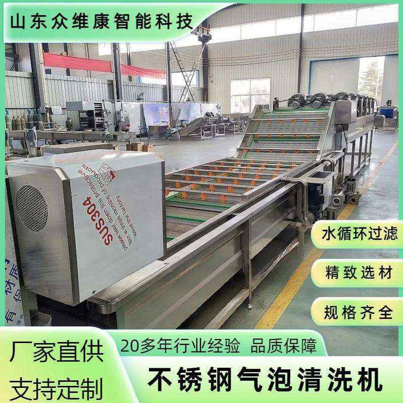 商用果蔬气泡清洗机大型全自动洗菜机水果蔬菜高压喷淋清洗设备