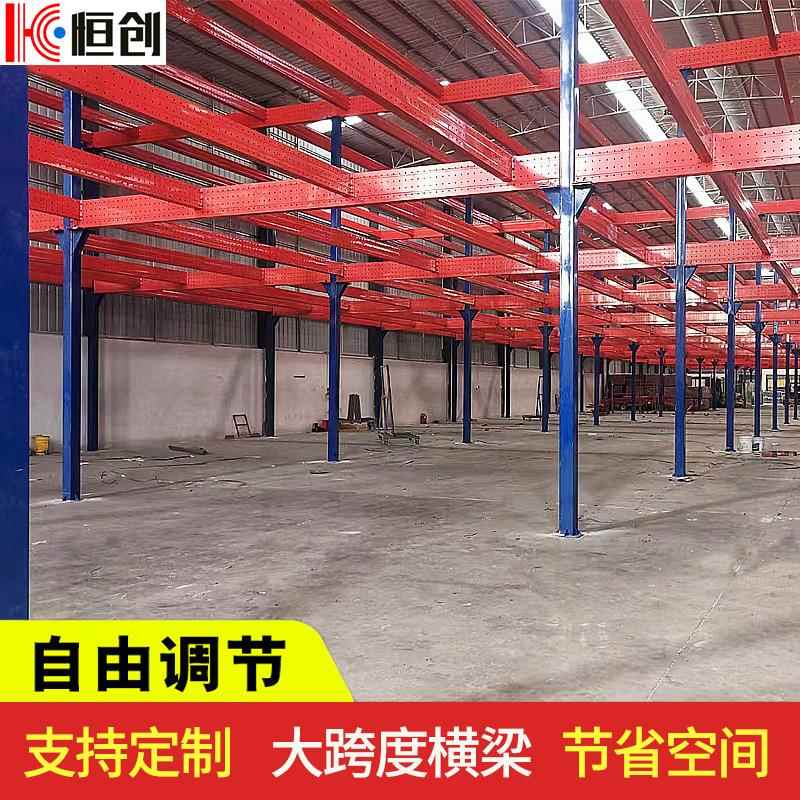 生产阁楼钢平台多层组合大跨度结构仓储可拆卸二层工字钢货架钢制