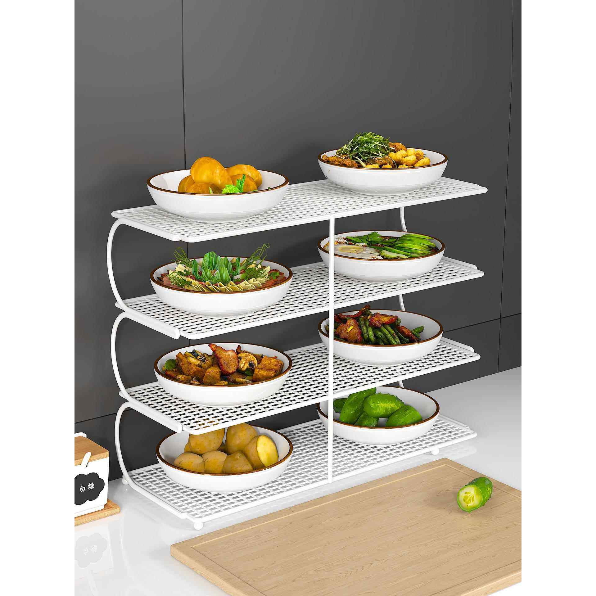 厨房备菜置物架多层台面备菜盘多功能碗碟收纳灶台炒菜火锅放菜架,厨房/烹饪用具,配菜/备菜盘,淘宝优惠券,粉丝福利购,淘宝优惠卷