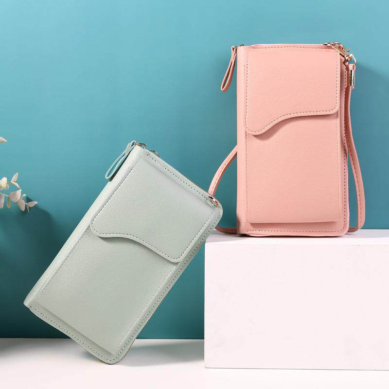 新款迷你竖款手机包韩版纯色多功能时尚潮流长款女士钱包