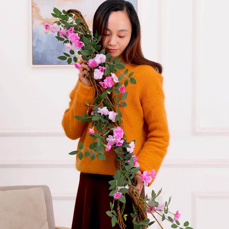 彷真花藤空调管遮挡美观管道装饰塑料藤蔓串花缠绕假花藤条紫藤花