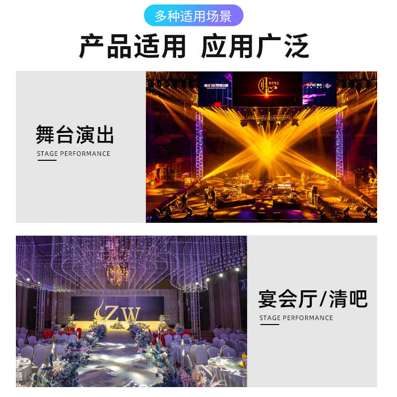 舞台灯光led19颗40w大蜂眼摇头灯酒吧调焦染色灯旋转光束灯背景灯