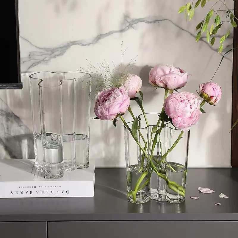 简约湖泊透明玻璃花瓶高颜值 客餐厅花瓶插花高级感装饰摆件ins风,家居饰品,花瓶,淘宝优惠券,粉丝福利购,淘宝优惠卷