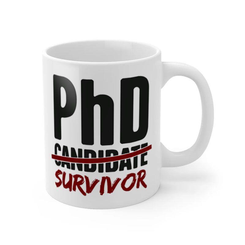 PhD Candidate Survivor 博士幸存者 陶瓷马克杯水杯杯子礼物毕业