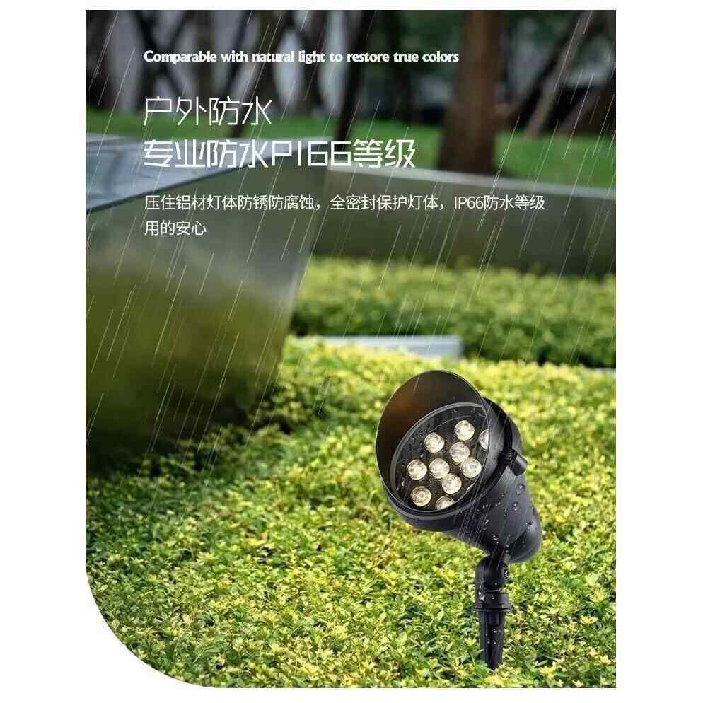 草帽地插灯LED黑壳草坪灯户外插地照树射灯 室外防水草坪花园插地