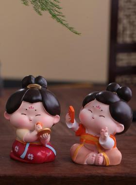 大唐仕女唐小糖桌面摆件汉服玩偶工位稳定情绪神器西安文创纪念品