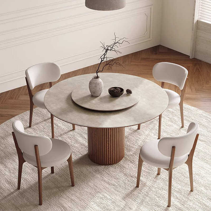 北欧实木圆桌家用饭桌耐磨防刮现代简约法式复古风设计师岩板餐桌,住宅家具,实木餐桌,淘宝优惠券,粉丝福利购,淘宝优惠卷