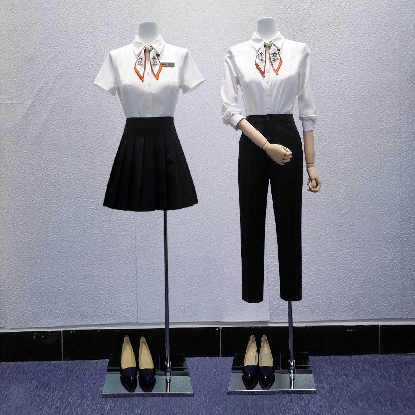 前台职业套装ktv酒店服务员收银员工装衬衣美容师工作服女款夏季