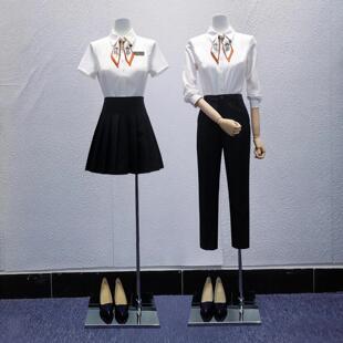 前台职业套装ktv酒店服务员收银员工装衬衣美容师工作服女款夏季