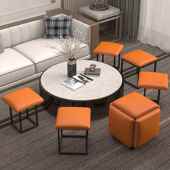 网红组合方凳子板家用叠放沙发客可厅282矮凳餐椅魔茶几多功能收