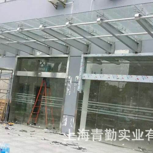 厂家供应钢结构雨棚、地库出路口、门头玻璃雨棚